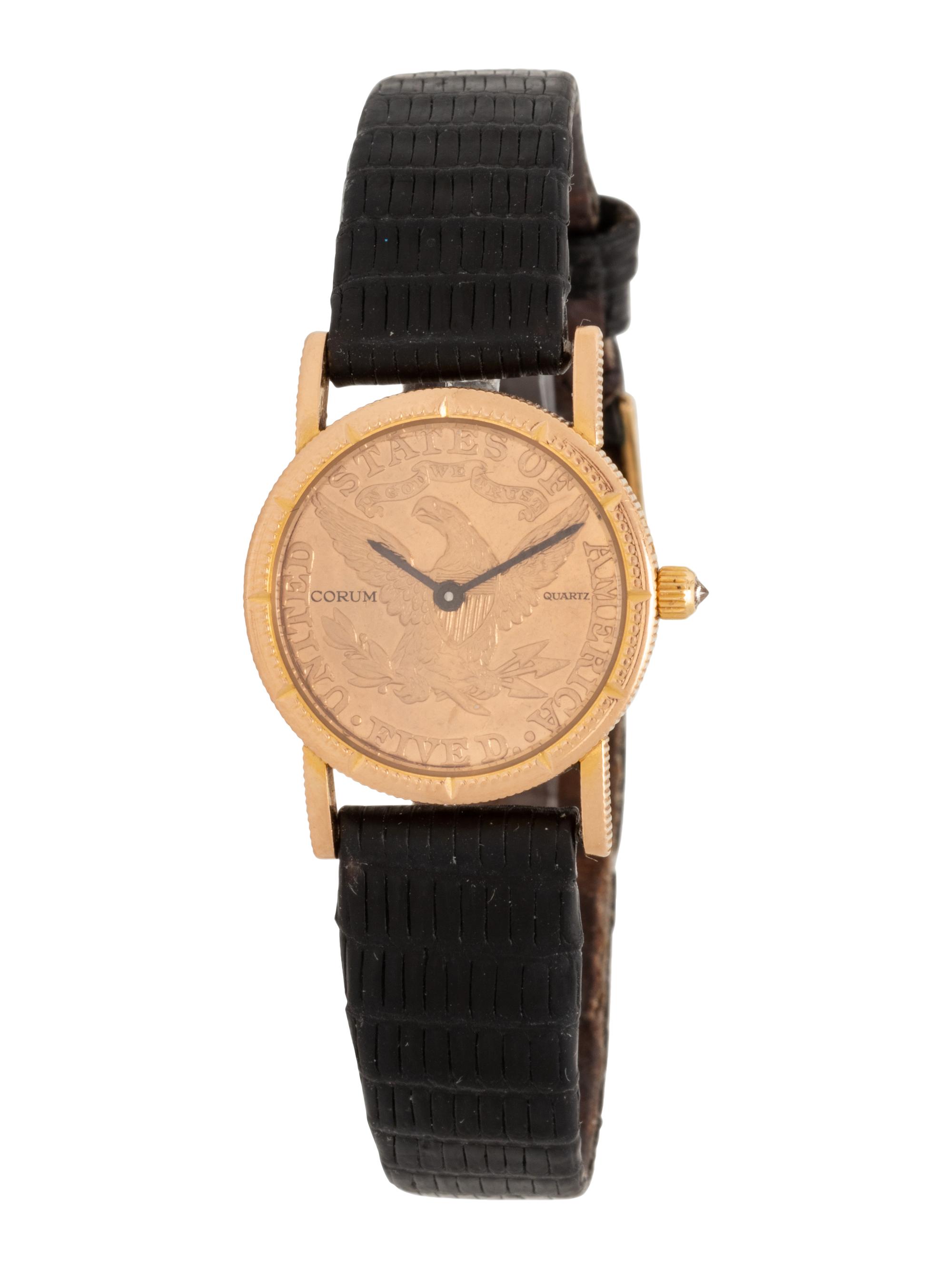 CORUM, 18K YELLOW GOLD US $5 COIN WRISTWATCH