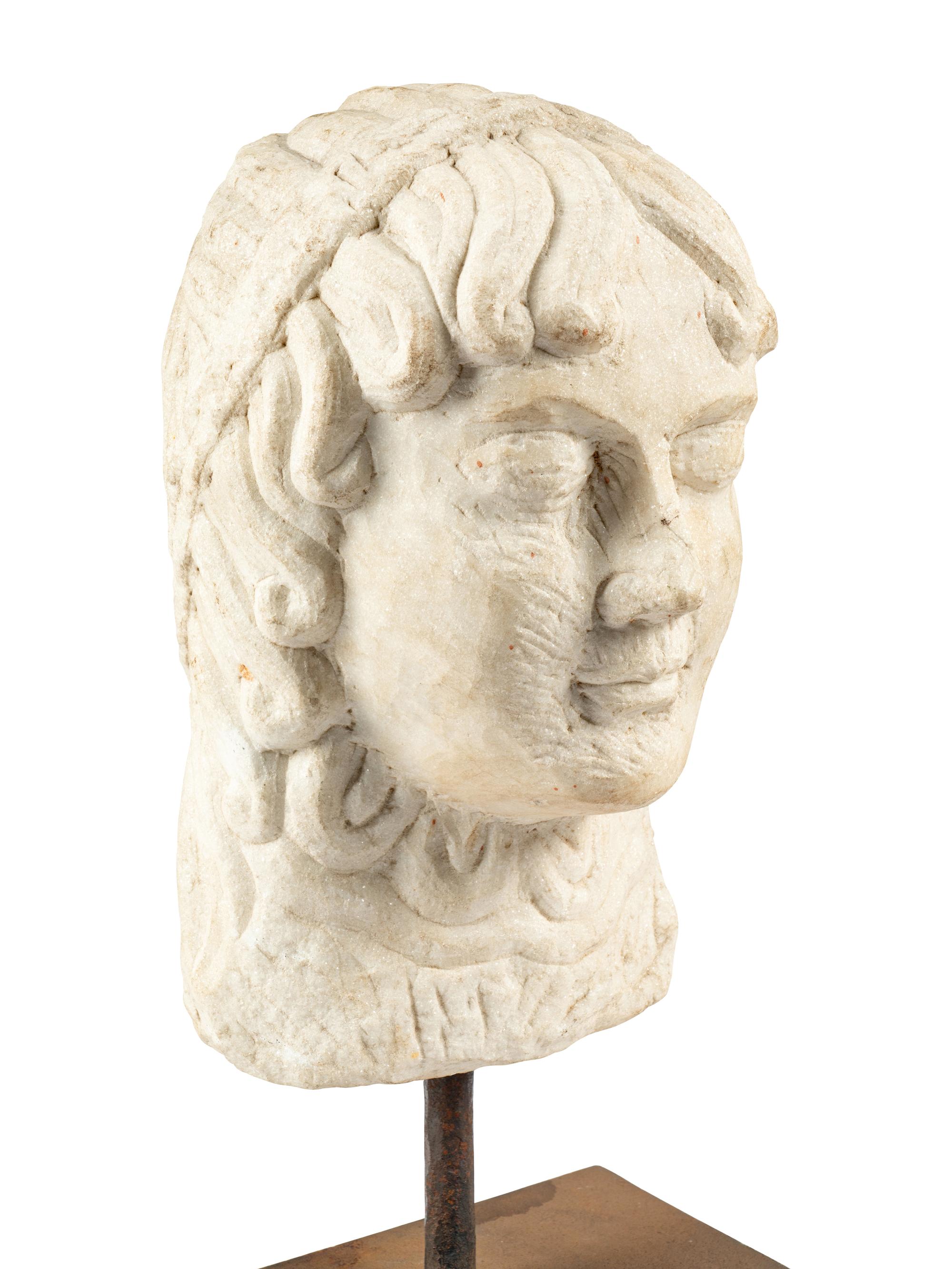 A Continental Marble Portrait Head