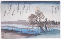 Four Framed Japanese Reproduction Prints After Hiroshige Image area 8 3/4 x 13 3/4 inches. — 20TH CENTURY