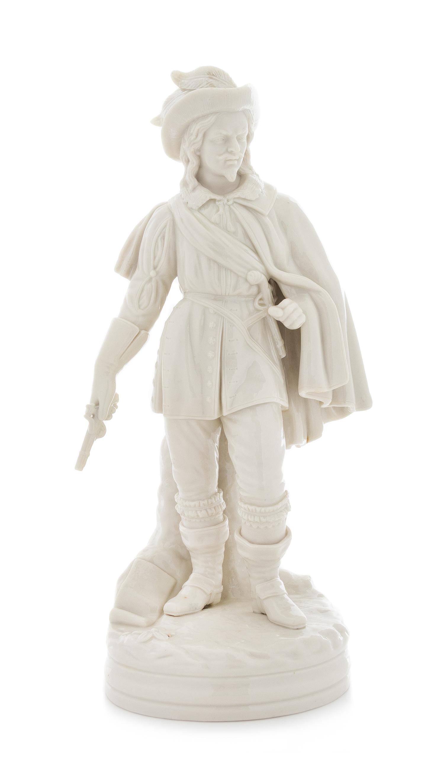 A Belleek Cavalier Figure Height 14 3/8 inches. — SECOND BLACK MARK (1891-1926)