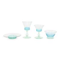 A Set of Steuben Threaded Glass Stemware