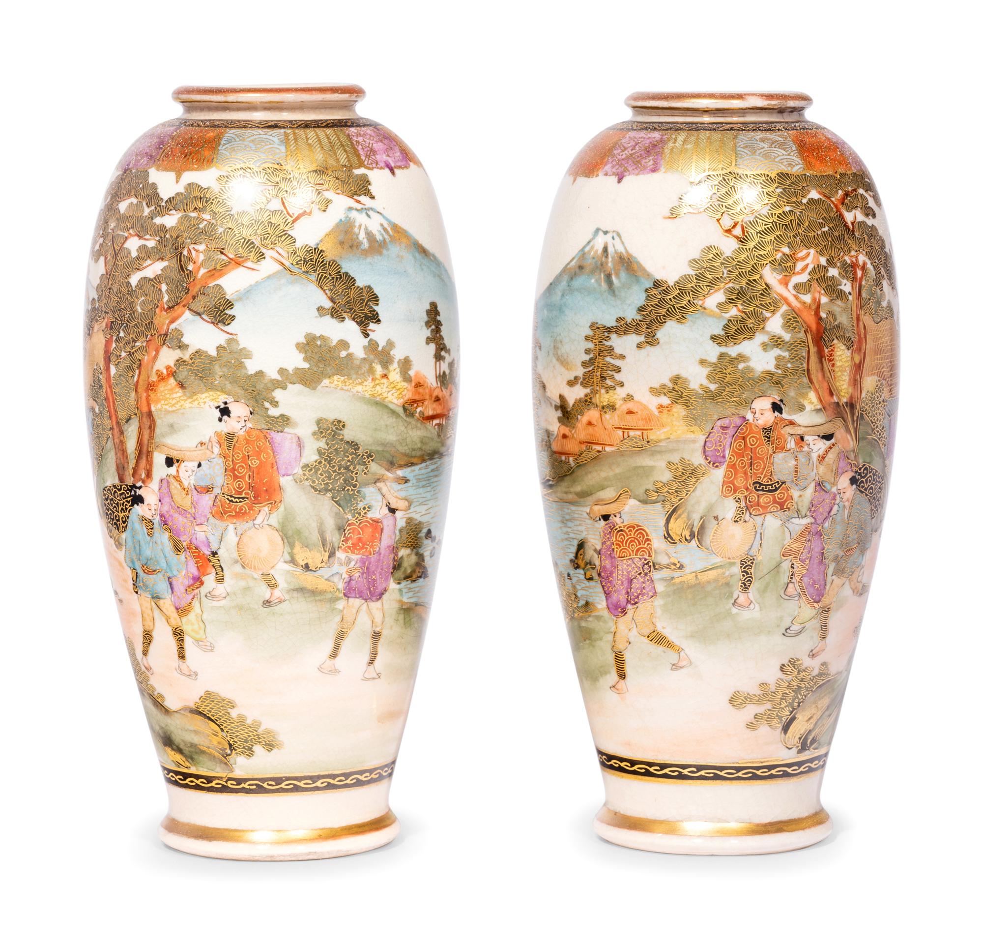 A Pair of Satsuma Vases
