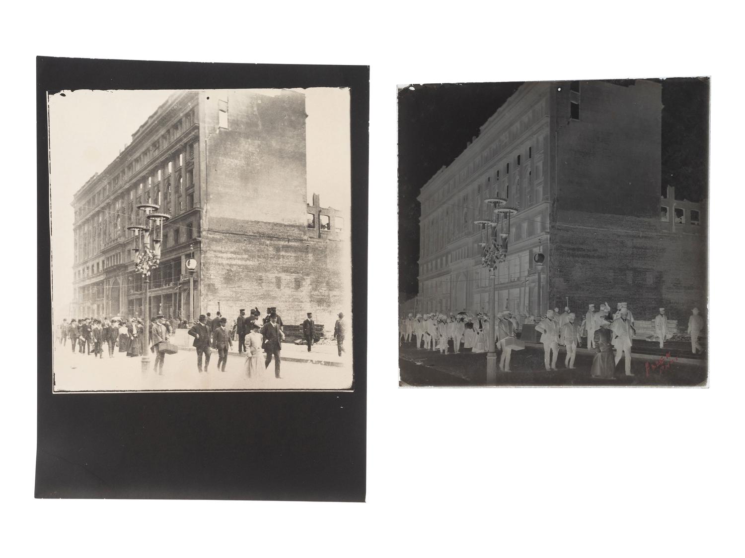 [CALIFORNIA]. A group of 21 glass negatives documenting the San Francisco Earthquake.