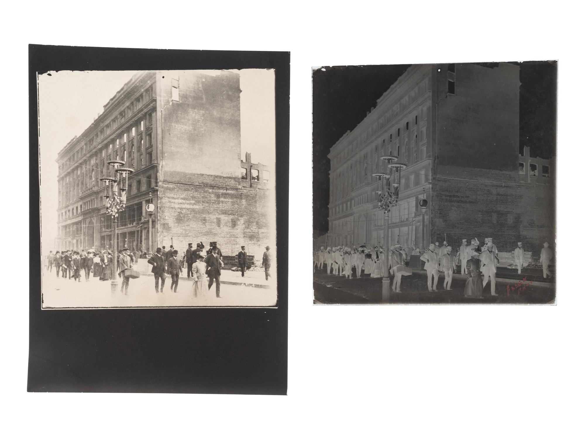 [CALIFORNIA]. A group of 21 glass negatives documenting the San Francisco Earthquake.