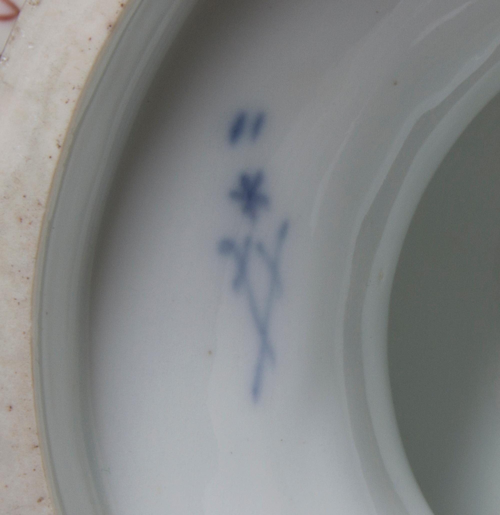 A Meissen Marcolini Period Porcelain Center Bowl, Width over handles 9 3/4 inches.