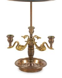 An Empire Style Gilt Bronze and Tôle Bouillotte Lamp