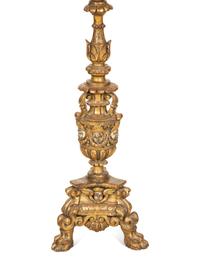 An Italian Giltwood Torchère Mounted as a Floor Lamp