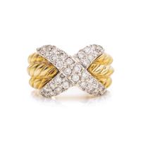 DAVID YURMAN, BICOLOR GOLD AND DIAMOND RING