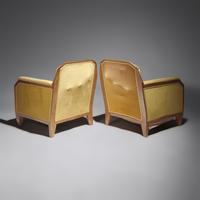 Maurice Dufrêne (French, 1876–1955) — Pair of French Art Deco Cubist-inspired Club Chairs, c. 1925