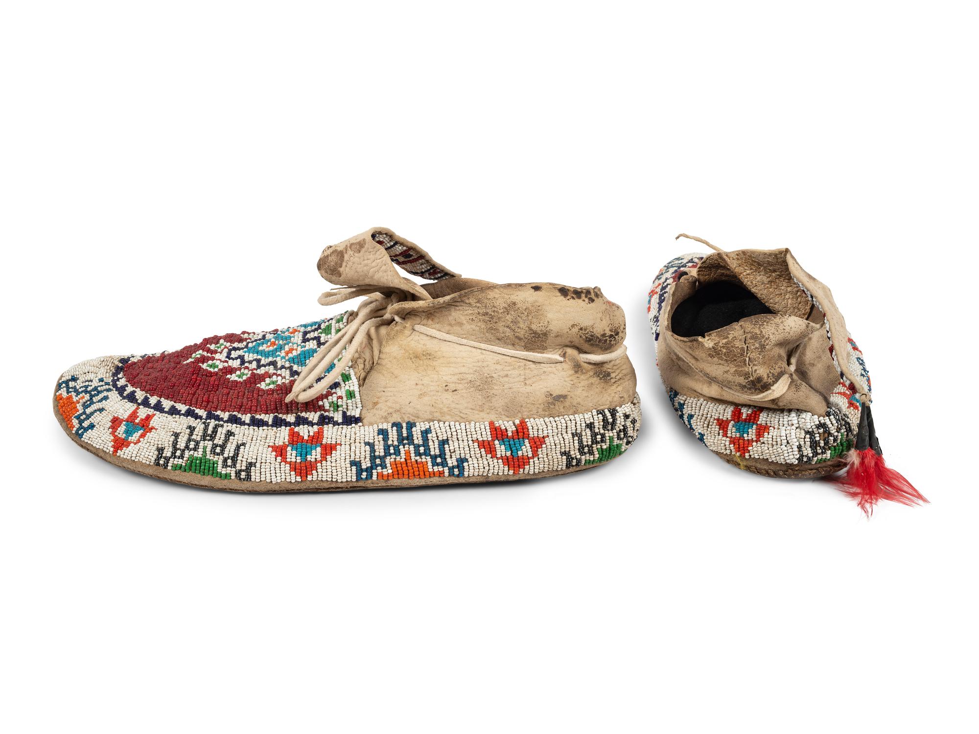 Sioux Beaded Hide Moccasins