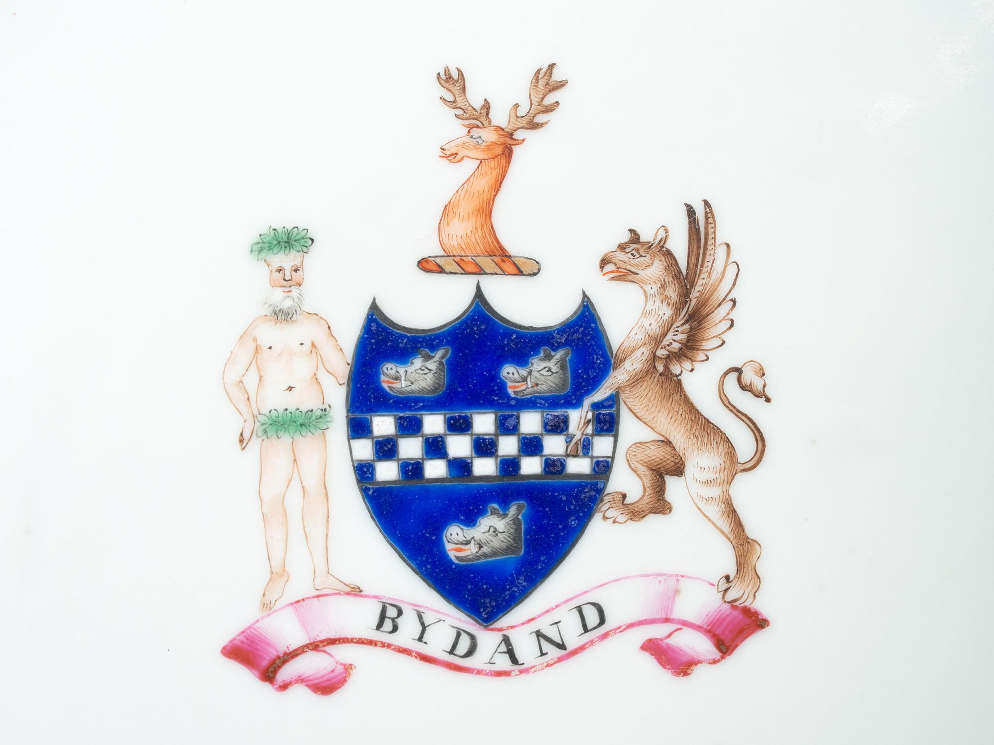 Four Chinese Export Porcelain Armorial Plates
