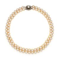 CULTURED PEARL AND DIAMOND NECKLACE