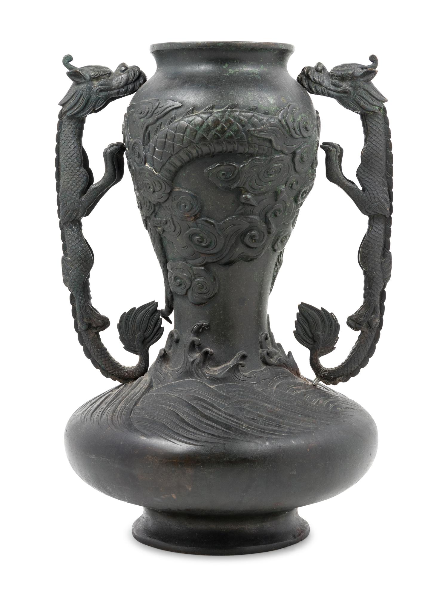 A Japanese Bronze Urn