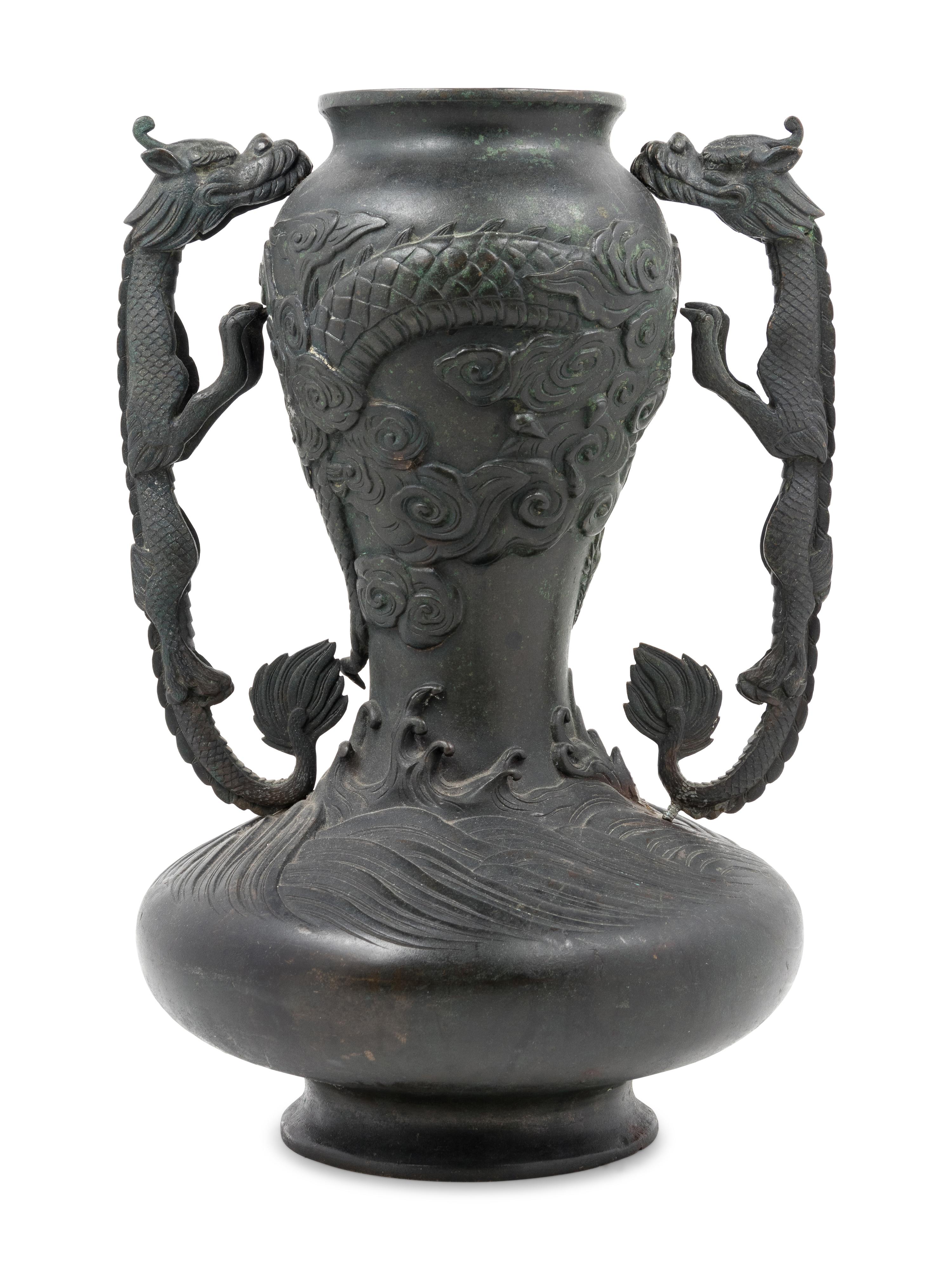 A Japanese Bronze Urn