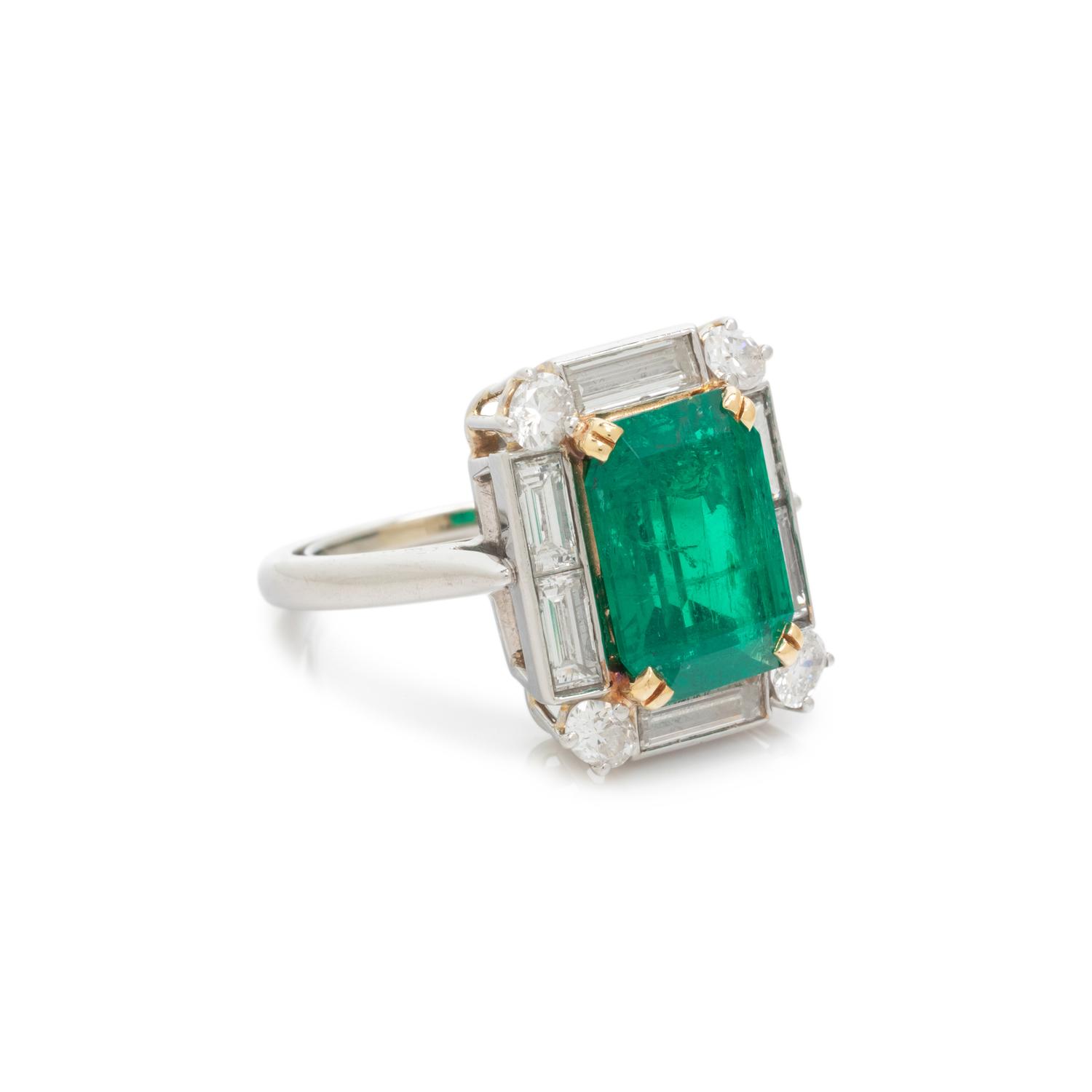 CARTIER, EMERALD AND DIAMOND RING