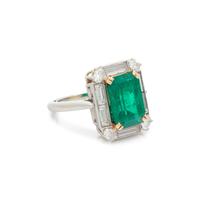 CARTIER, EMERALD AND DIAMOND RING