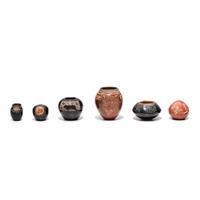 Group of Six Miniature Santa Clara Pottery