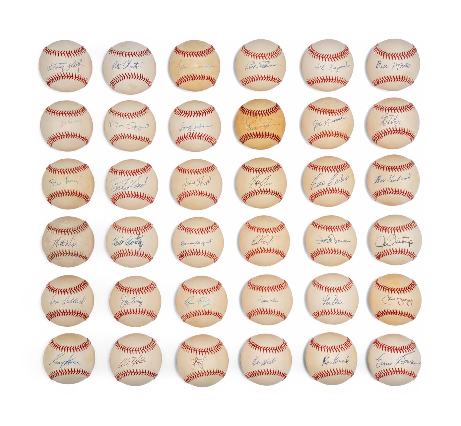 Bases Loaded Signed Autograph Baseball Group No. 61