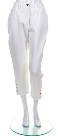 A Pair of Chanel White Cotton Cropped Jeans, Size 42.