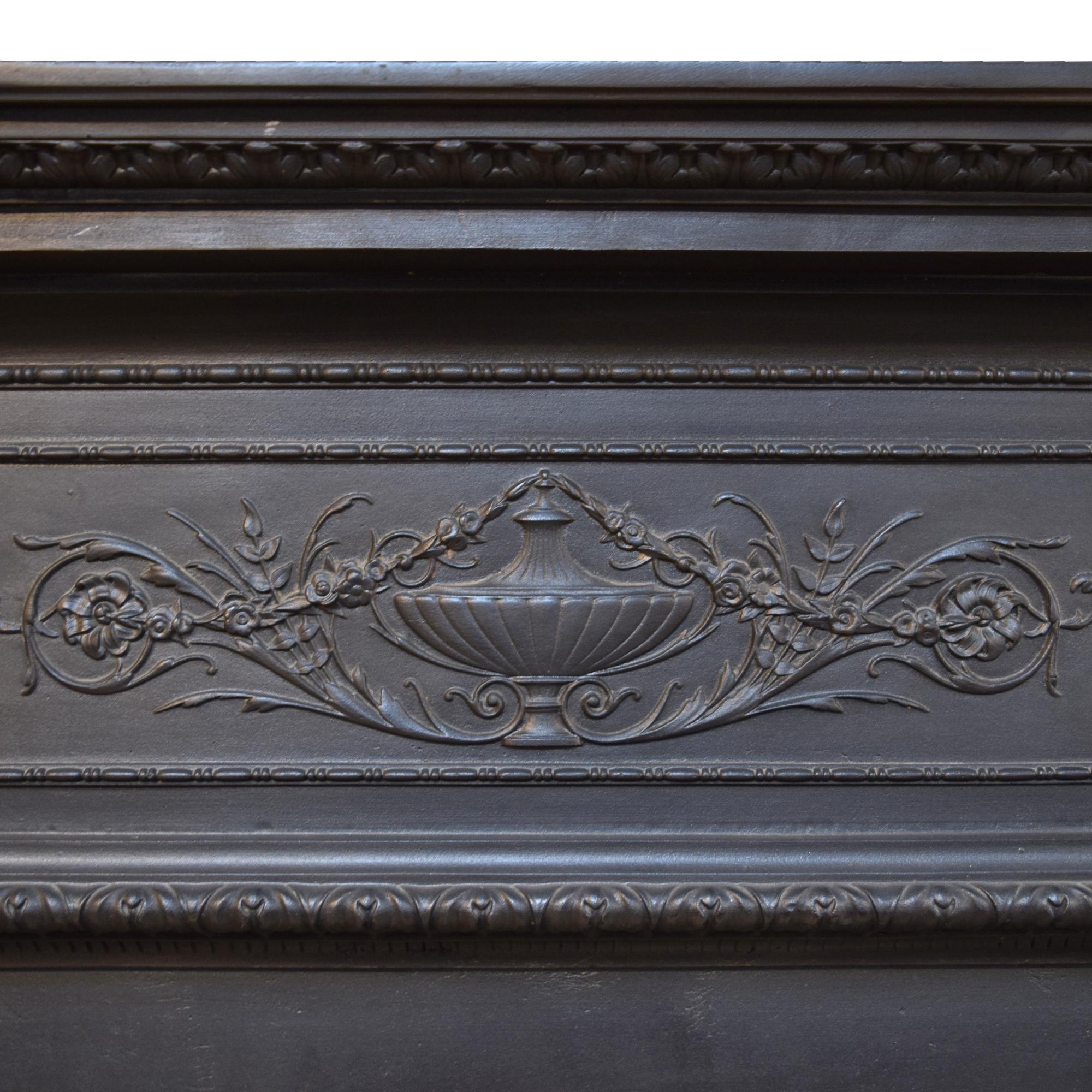 A Victorian Cast Iron Mantel 61" W x 10 " D x 58.5" H — England, Late 19th Century
