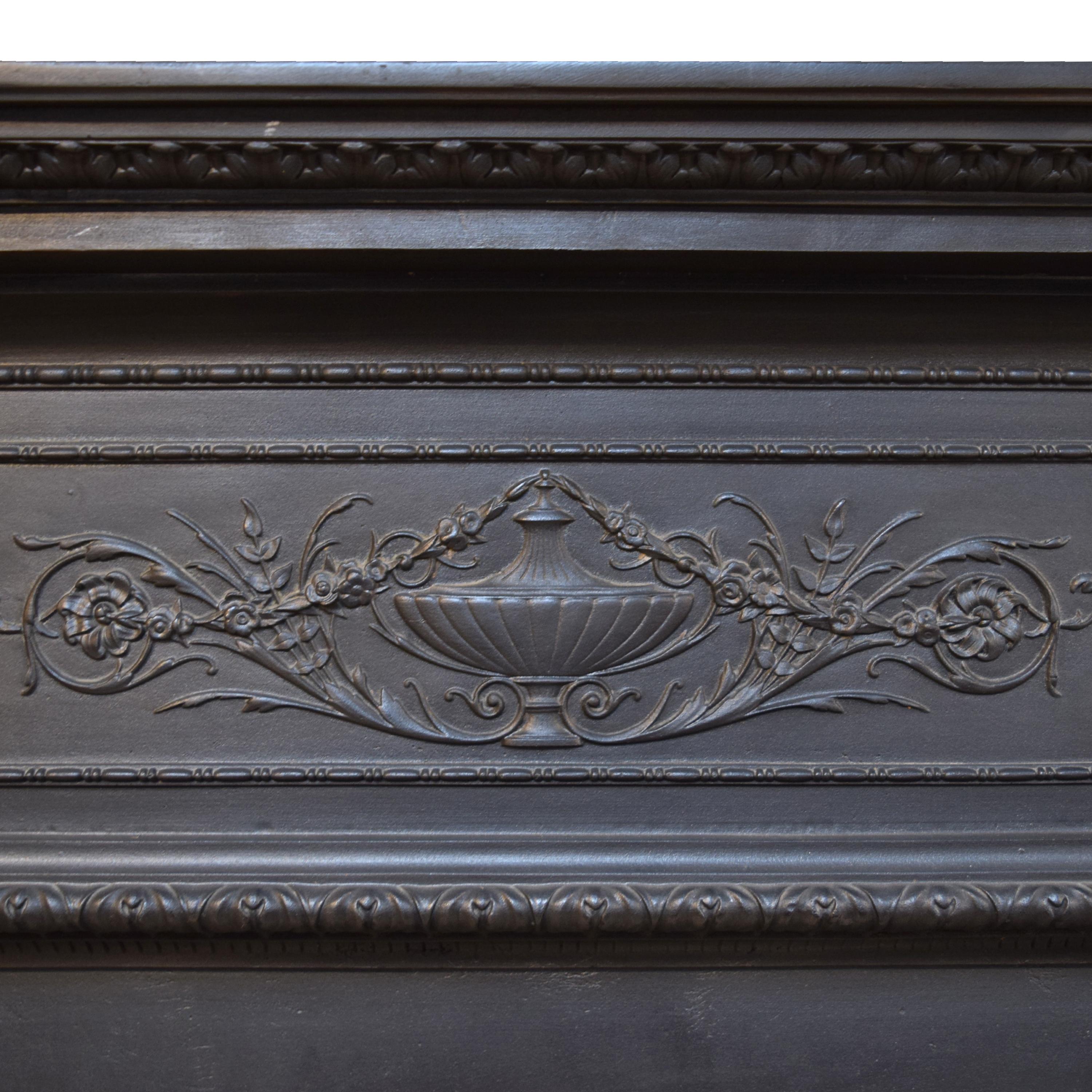 A Victorian Cast Iron Mantel 61" W x 10 " D x 58.5" H — England, Late 19th Century