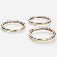 Trio of 14K Bangles Pavé-Set with Diamonds