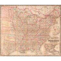 Colton's New Railroad & County Map of the United States, the Canadas, &c. , 1862