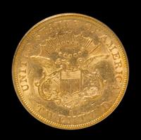 A United States 1858-S Liberty Head $20 Gold Coin
