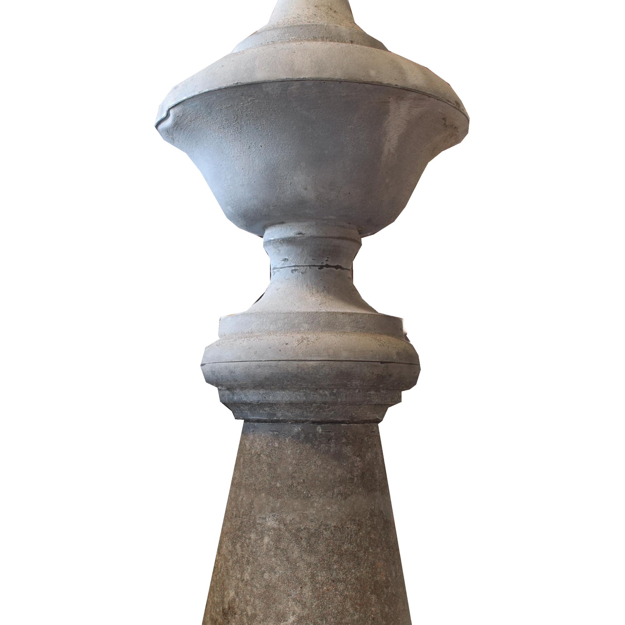 A Zinc Finial 7.5" W x 7.5" D x 32" H — Argentina, Circa 1910
