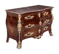 A Régence Style Gilt-Bronze Mounted Kingwood and Tulipwood Commode