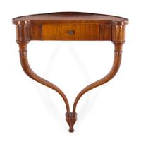 A Biedermeier Burlwood Hanging Corner Shelf