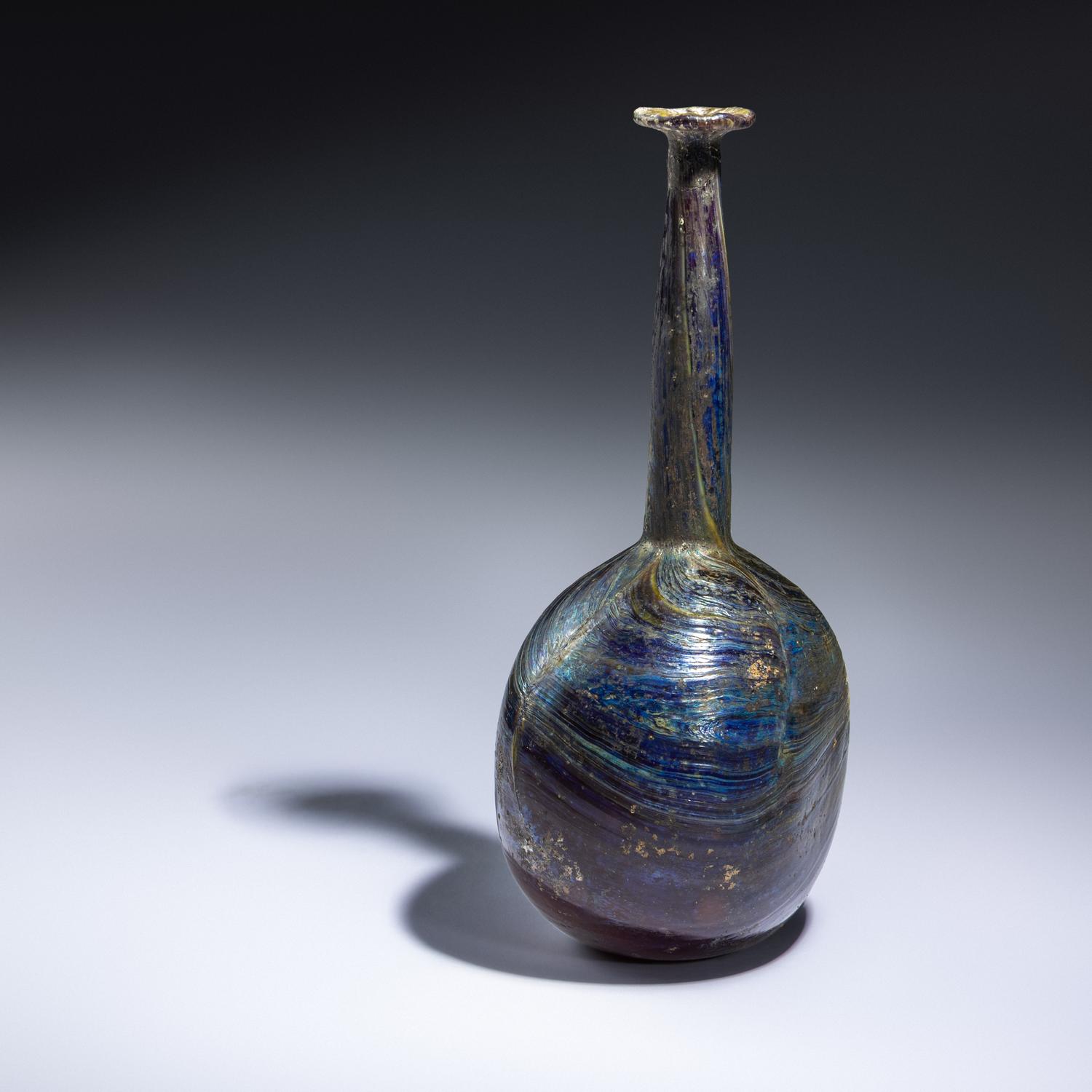 A Roman Marbled Glass Bottle