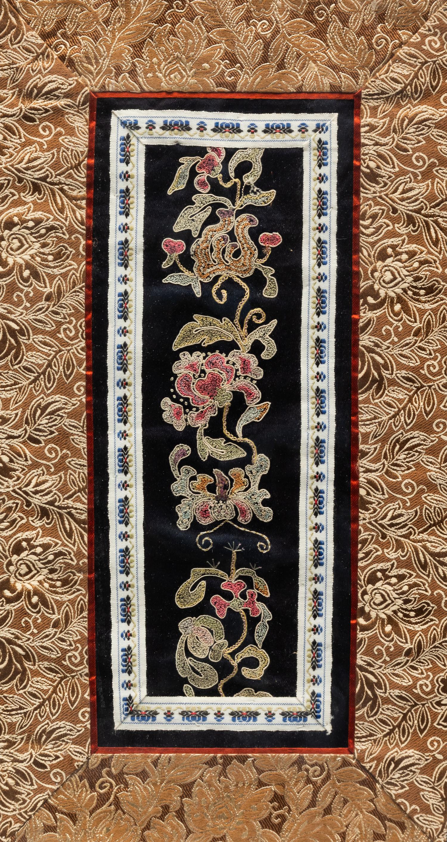 Eight Chinese Embroidered Silk Panels
