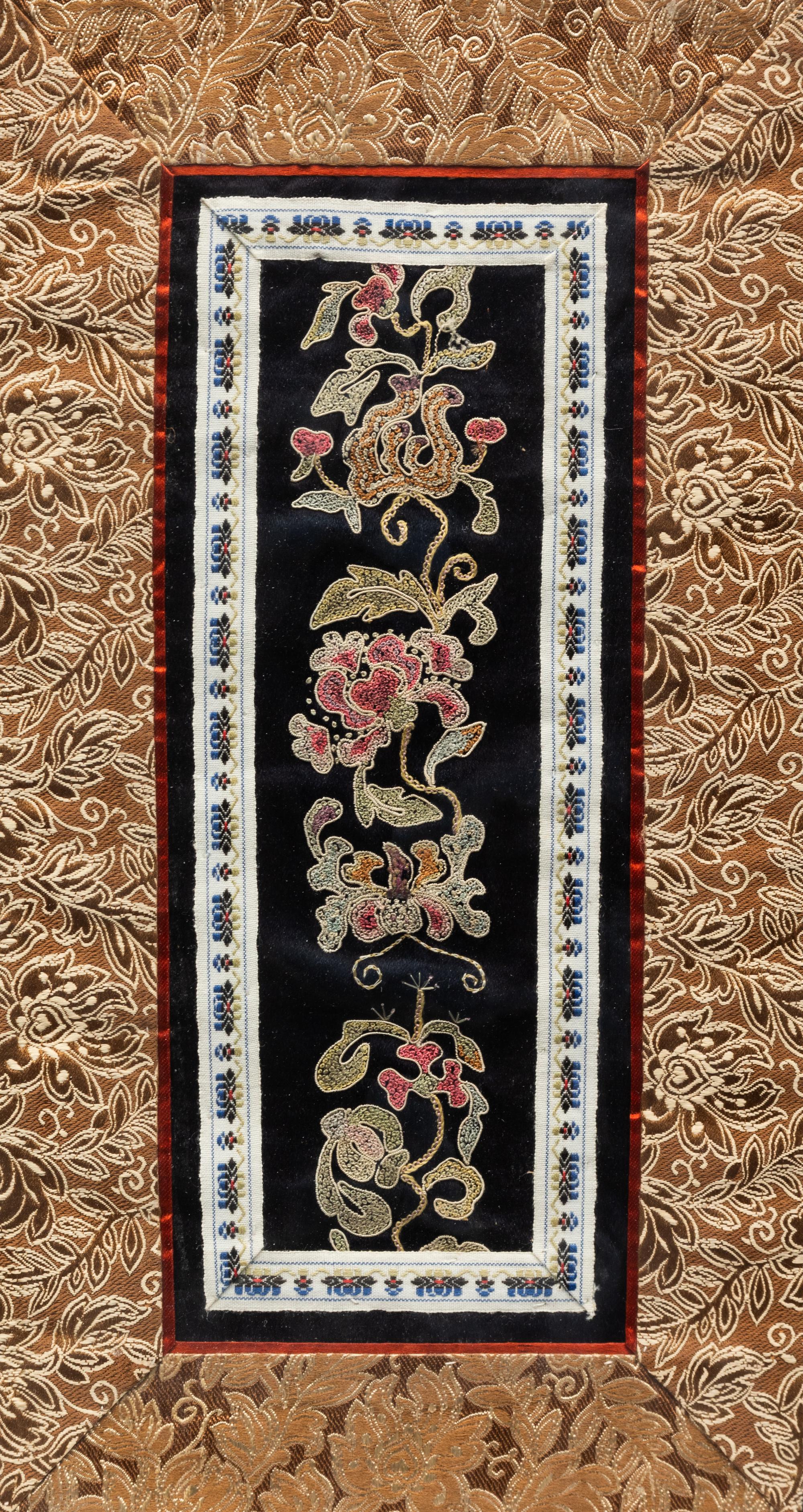 Eight Chinese Embroidered Silk Panels