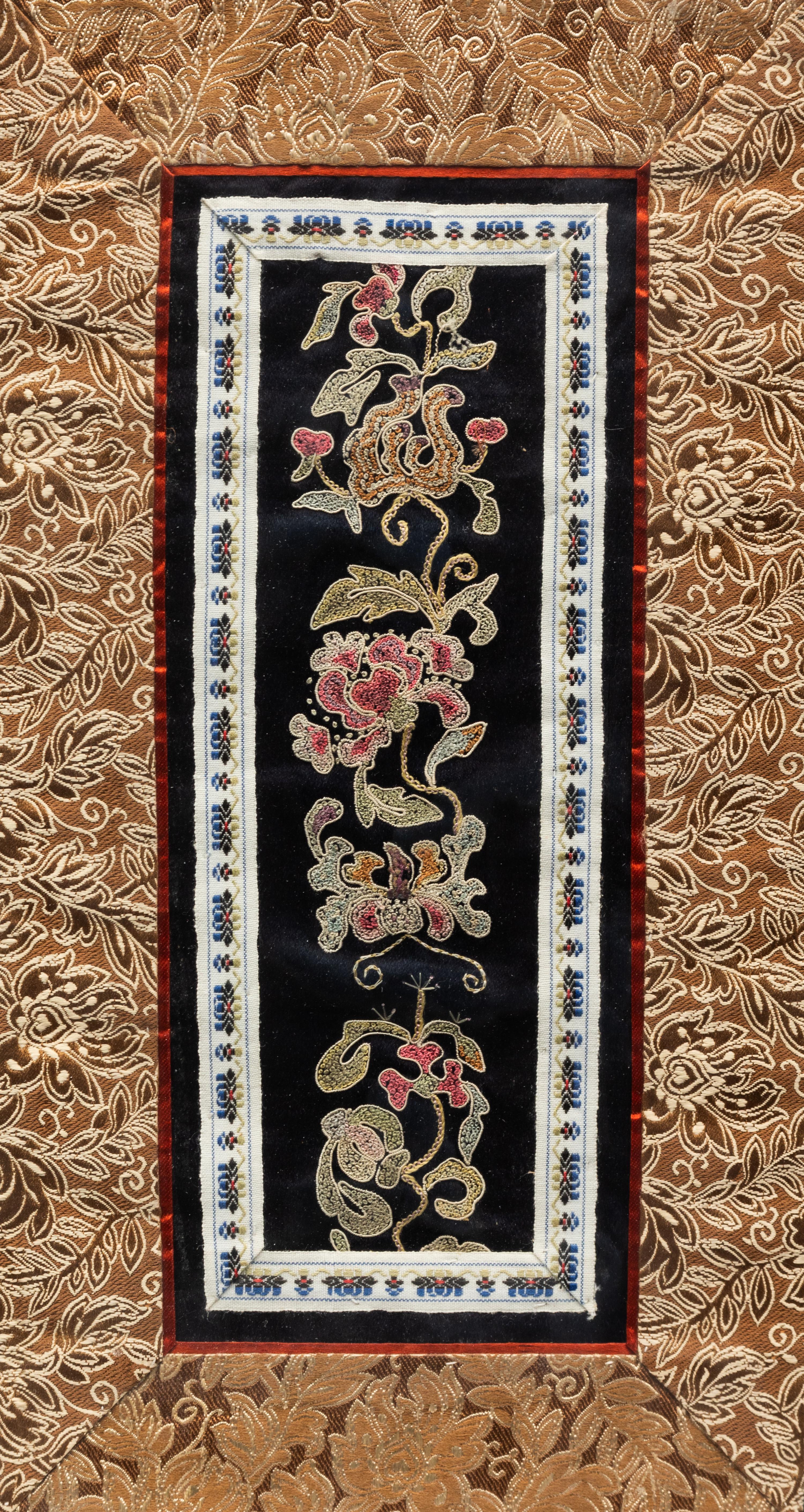 Eight Chinese Embroidered Silk Panels
