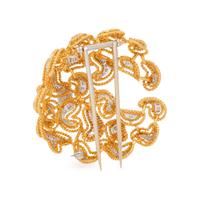BICOLOR GOLD AND DIAMOND BROOCH