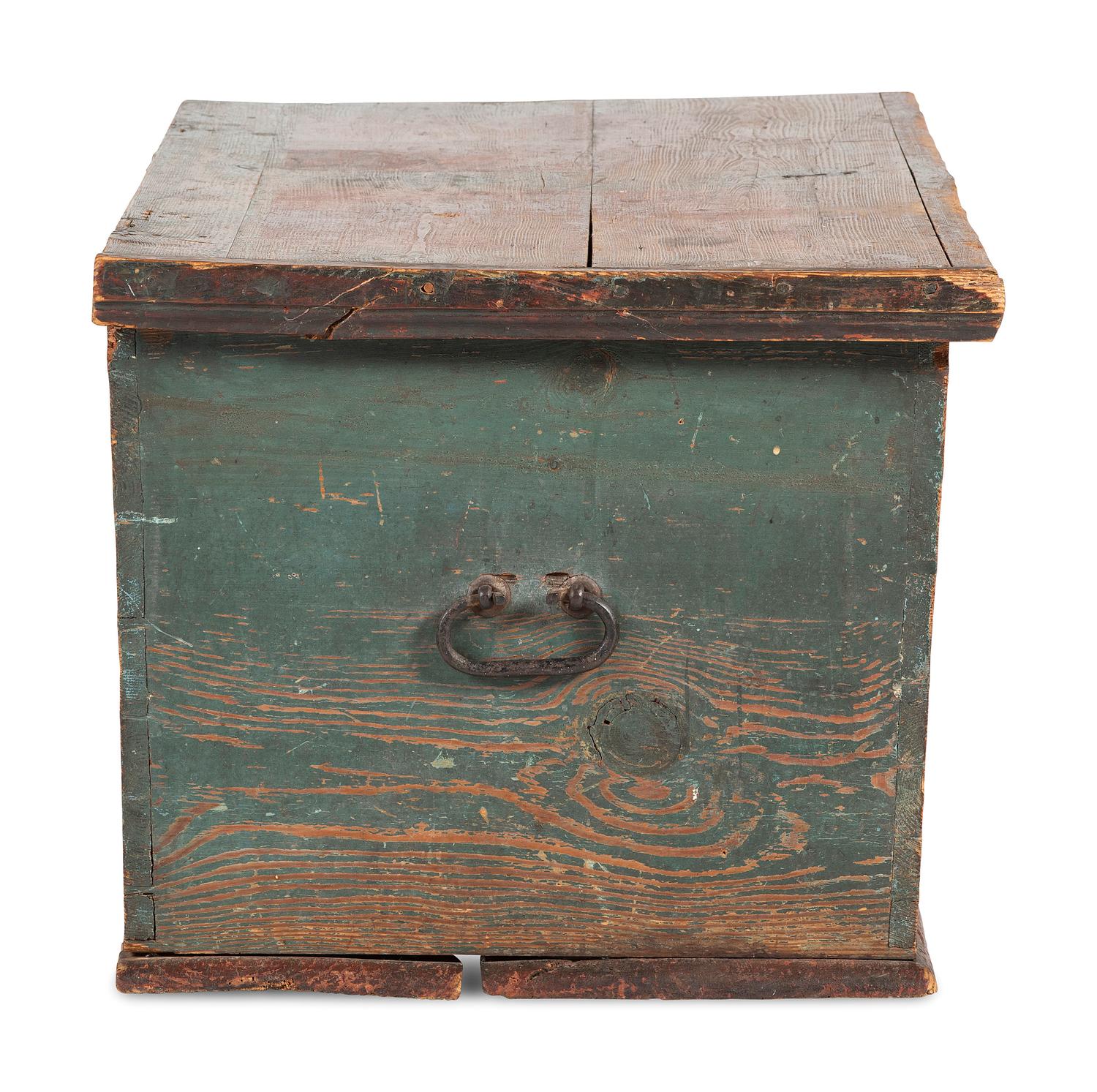 A Country Painted Yellow Pine Storage Chest