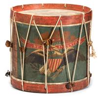 Civil War painted regulation eagle drum.