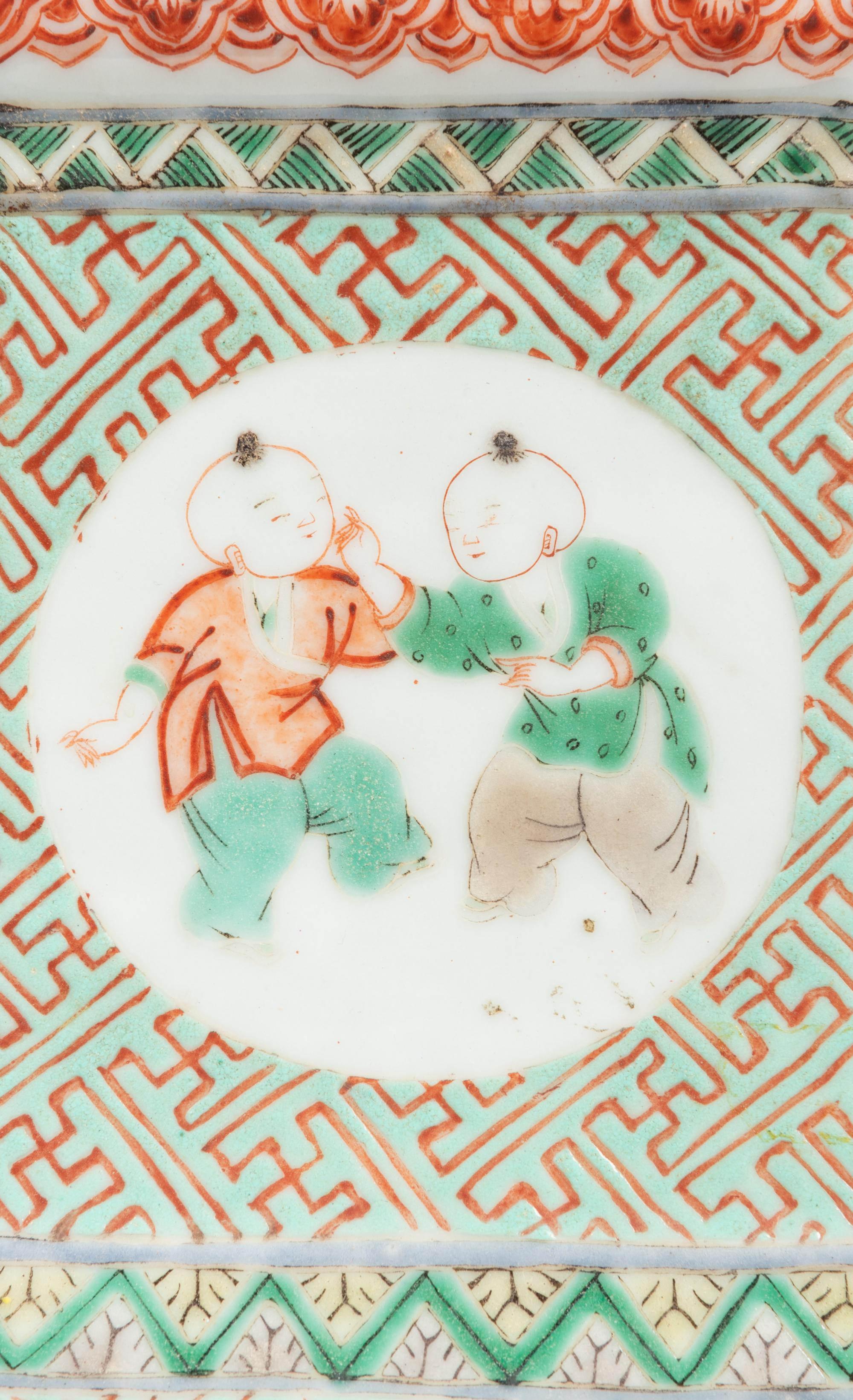 A Pair of Chinese Export Famille Verte Porcelain Vases