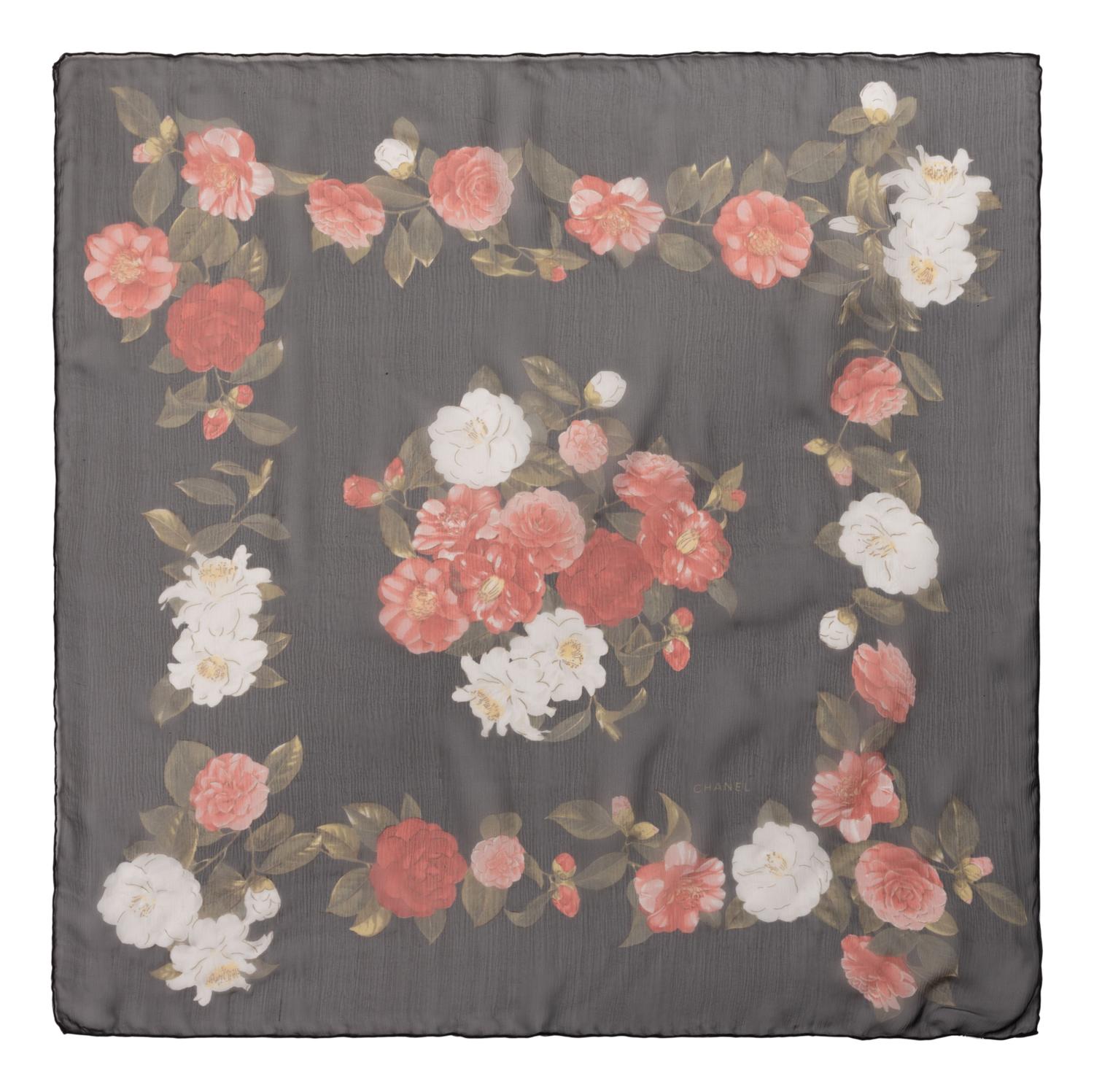 Five Chanel Items: Four Scarves and One Brooch, 1980-2000s