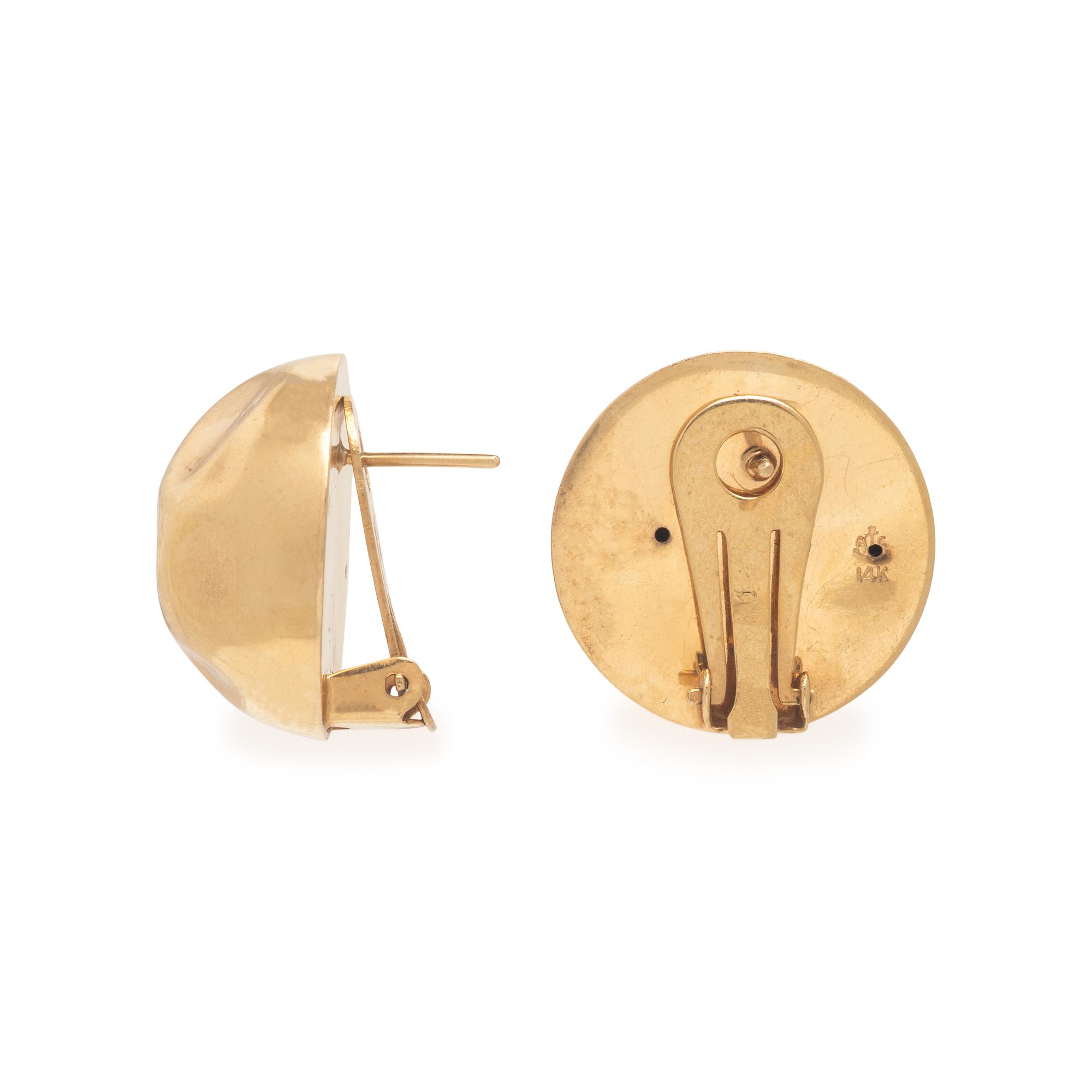 Two Pairs of Yellow Gold Earrings