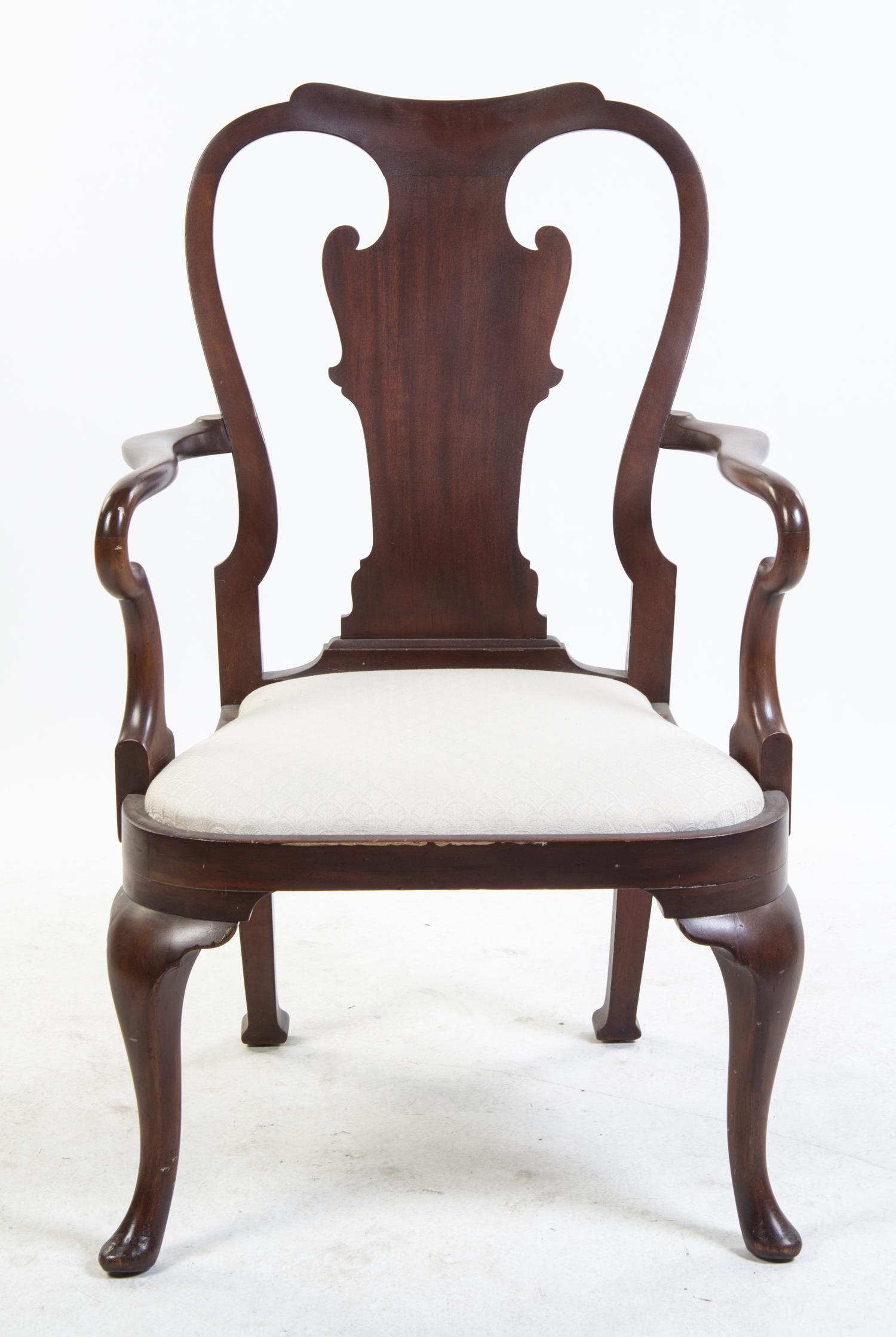 A Queen Anne Style Shepherd Crook Mahogany Armchair Height 39 inches. — 20TH CENTURY