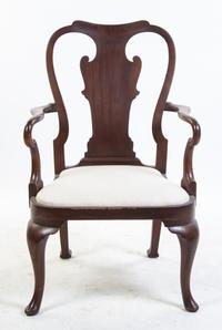 A Queen Anne Style Shepherd Crook Mahogany Armchair Height 39 inches. — 20TH CENTURY