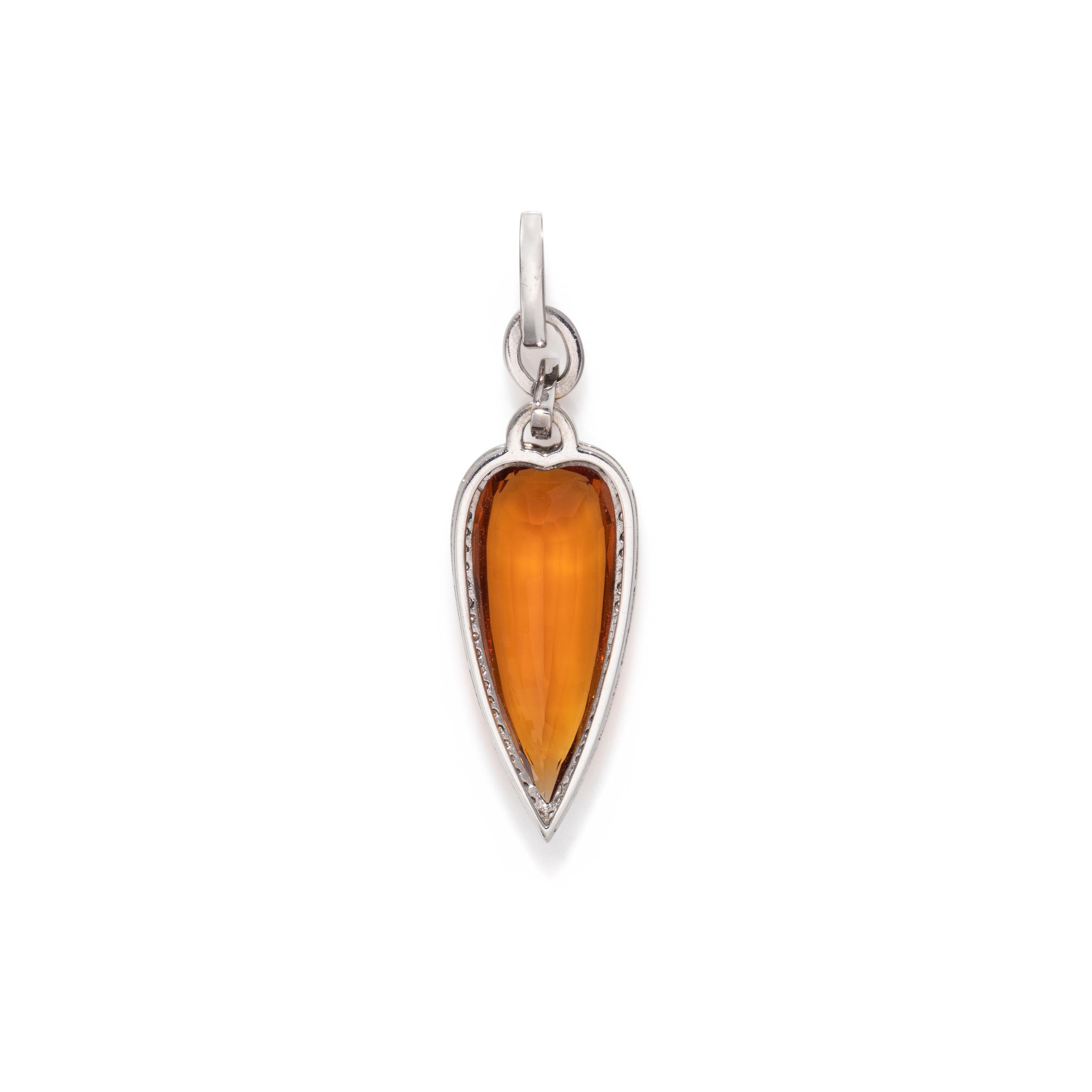 CITRINE AND DIAMOND PENDANT