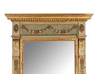 An Italian Neoclassical Painted and Parcel Gilt Pier Mirror