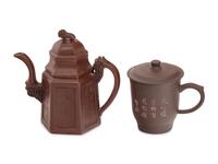 Five Chinese Yixing Zisha Pottery Teapots