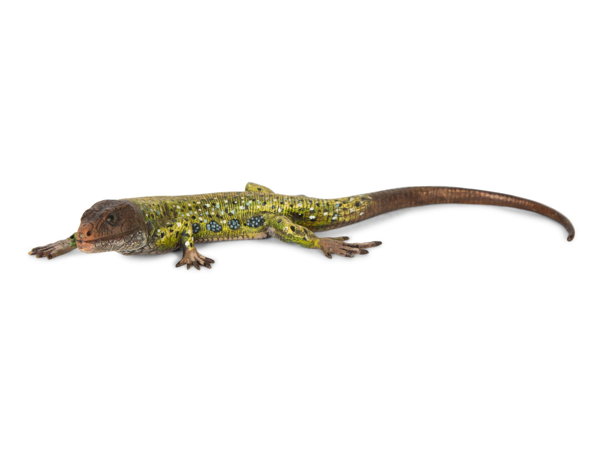 A Bergmann Austrian Cold-Painted Bronze Figure of a Lizard — 19th/20th Century