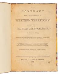 [GEORGIA] -- [YAZOO LAND COMPANIES]. ANDERSON, John E. and William J. HOBBY. The Contract for the Purchase of Western Territory, Made with the Legislature of Georgia, in the Year 1795; Considered with a Reference to the Subsequent Attempts of the State, to Impair its Obligation. Augusta, [GA]: Randolph & Bunce, 1799.