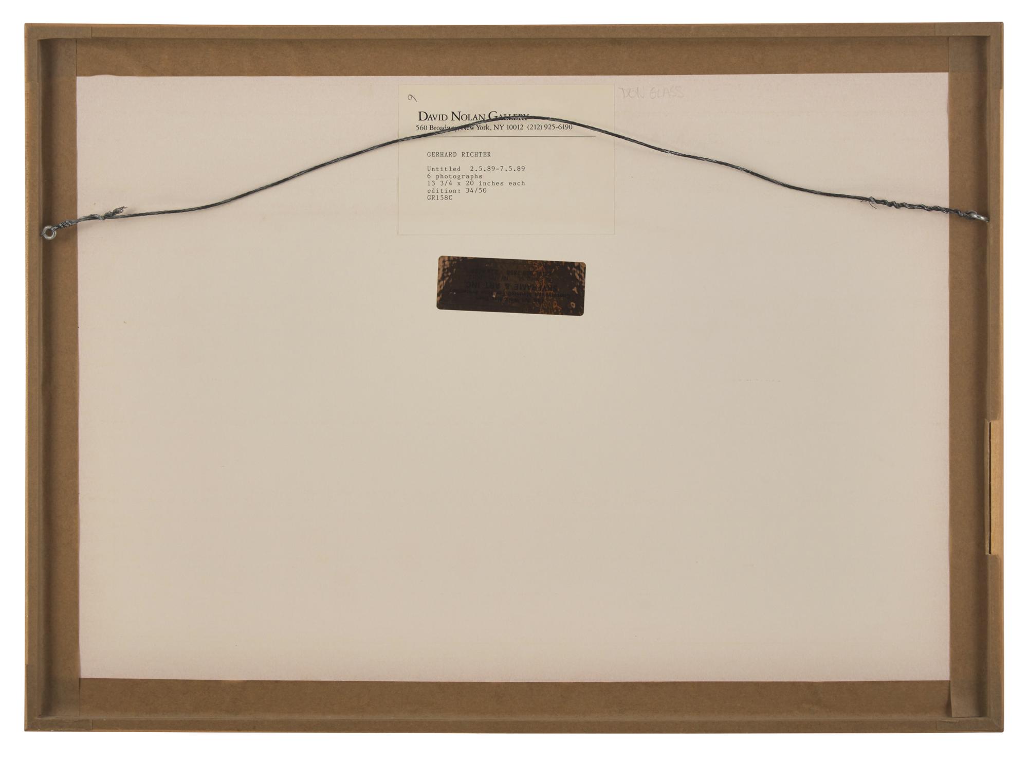 Untitled (2.5.89-7.5.89) (a group of six works), 1989