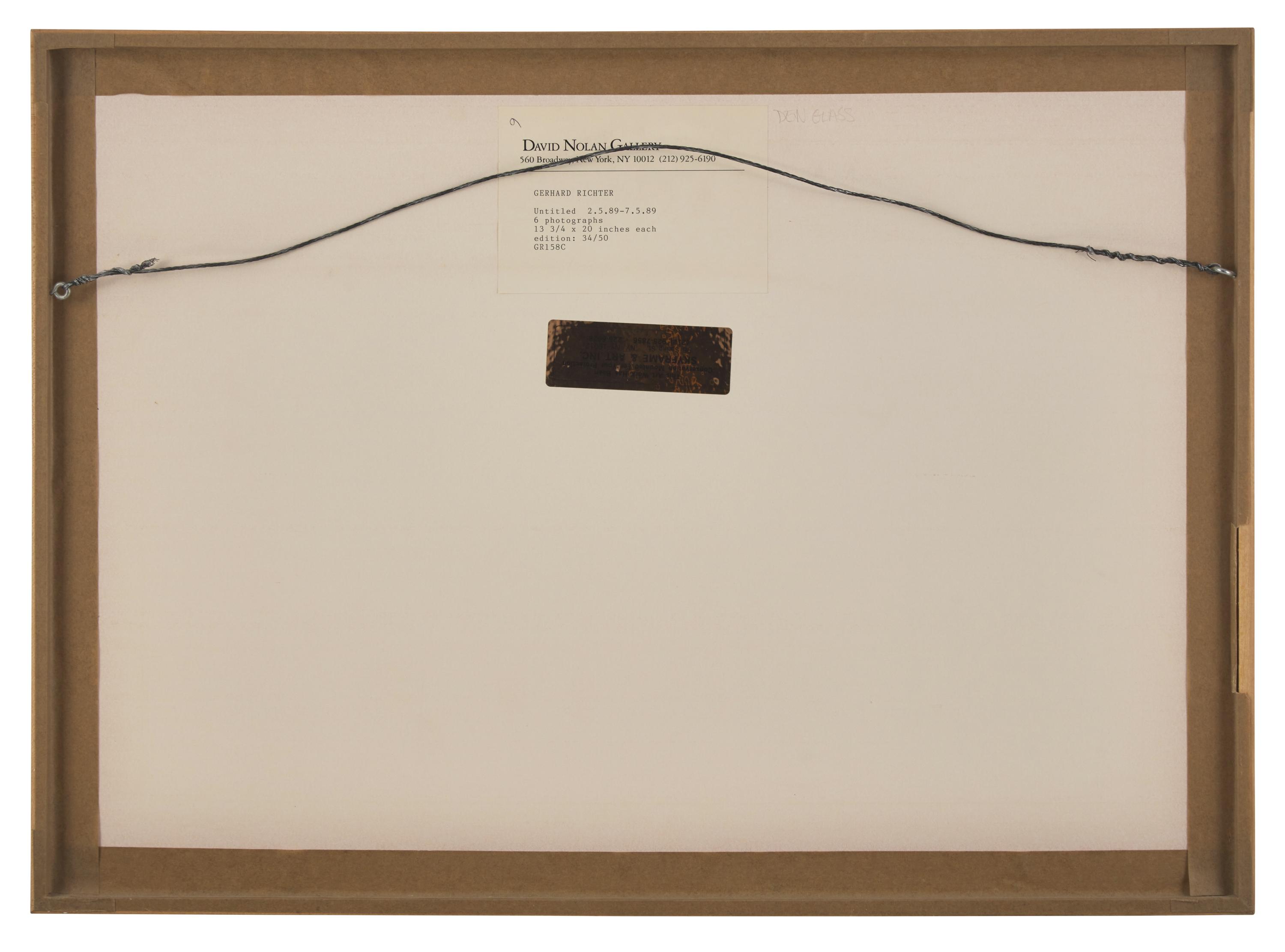 Untitled (2.5.89-7.5.89) (a group of six works), 1989